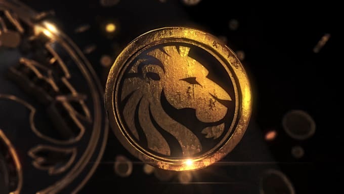 create a luxury 3d gold coin logo animation intro for crypto and finance brands