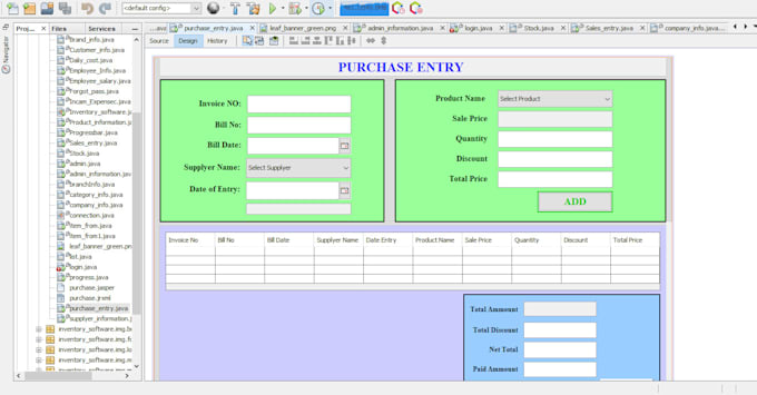 create any inventory application for windows