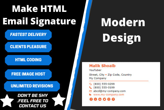 make modern HTML signature