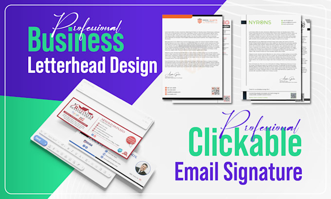 do letterhead, invoice, and email signature