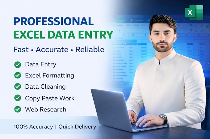 do microsoft excel data entry, google sheets, data cleaning