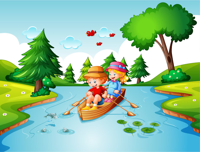 do children book illustration in adobe illustrator