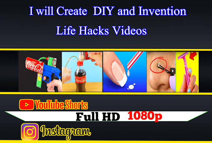 Make short diy and invention life hacks for youtube shorts by Selena_banks | Fiverr