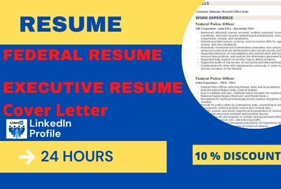 Write federal resume executive resume ats writing service by Maryam1125 ...