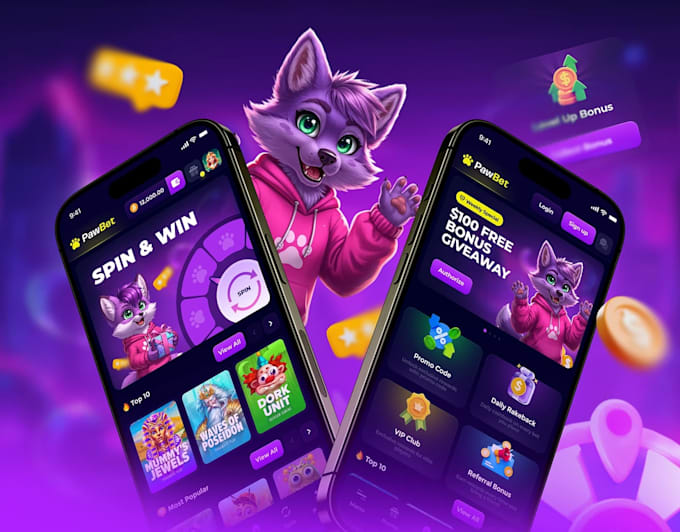 marvels style inspired full stack pitch deck, app screens and game screens