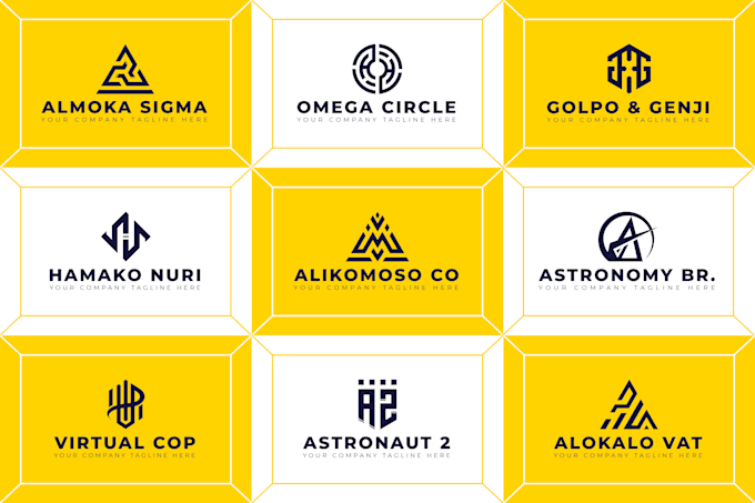 do modern minimalist personal name initial letter monogram branding logo design