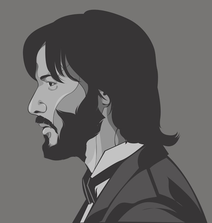 create a unique monochrome vector art portrait