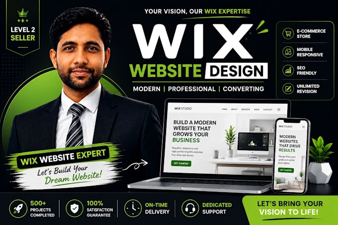 design a modern wix website, online store, or landing page