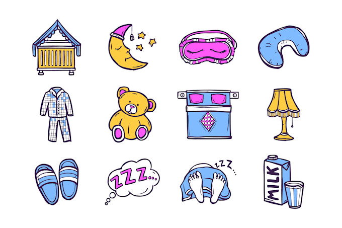 create doodle illustrations for stickers, websites, icons