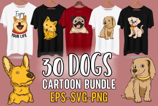 Give you dogs bundle svg cartoon tshirt designs by Medmido4 | Fiverr