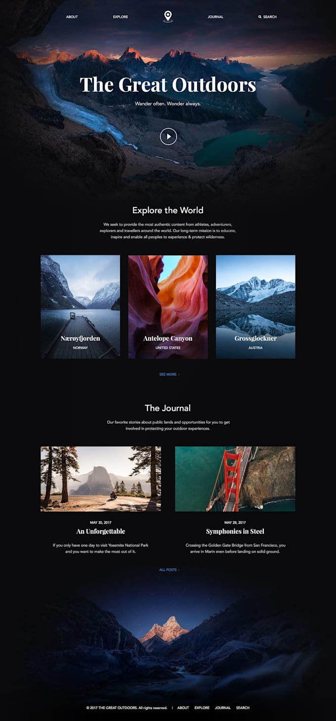 complete website built with wordpress