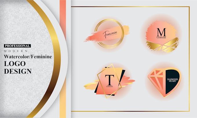 Design luxury signature hand drawn feminine watercolor logo design by ...