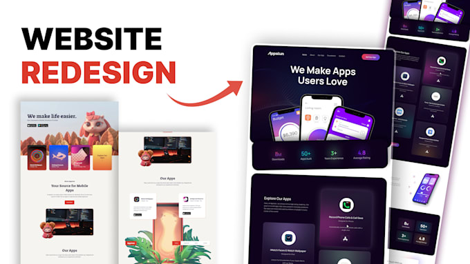 redesign your landing page or website using webflow