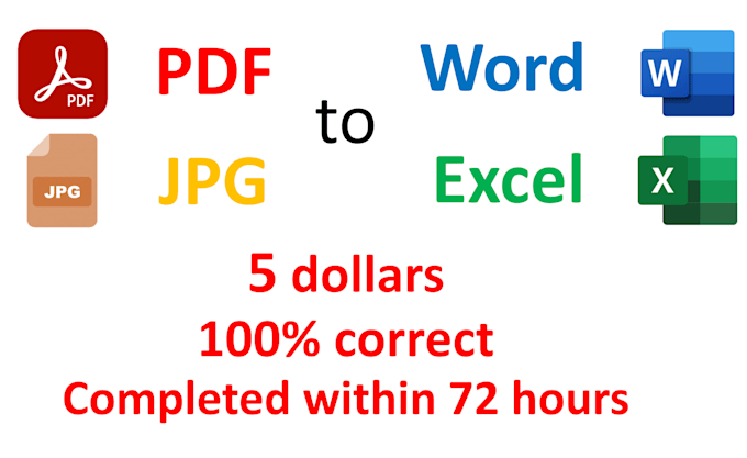 convert PDF and jpg to excel or word