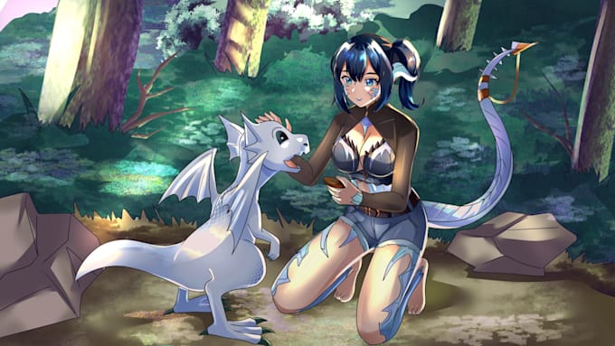 draw fantasy character or monster design for dnd illustration and video games