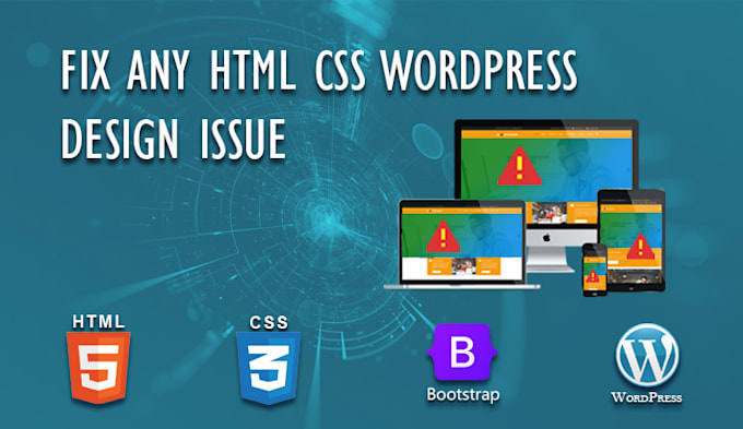 Fix quick html css wordpress bugs and modify responsive issues by ...