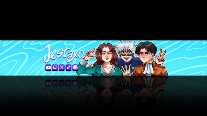 draw a cartoon pfp and banner for youtube,twitch,etc