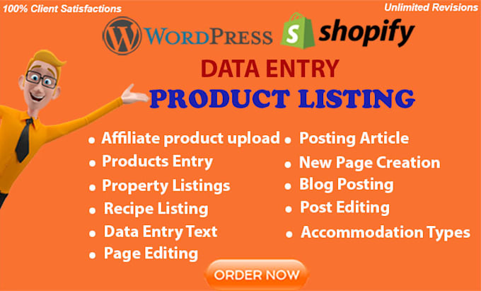 uploading products, products seo and upload content service in wordpress shopify