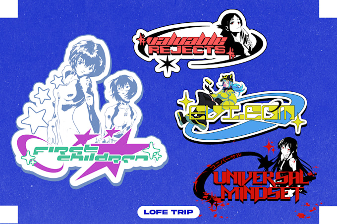 design logo y2k grunge edgy streetwear anime clothing brand