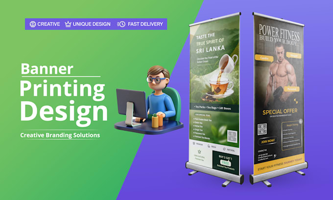do roll up banner design and retractable banner in 24 hrs