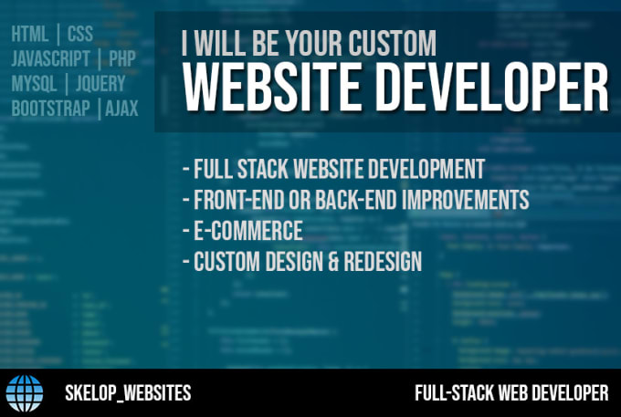 Be your custom website developer in php, html and css by Skelop ...