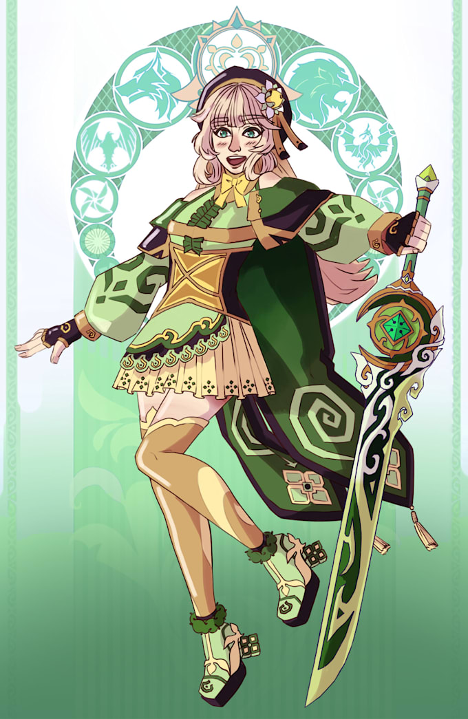 draw you or your oc as genshin playable characters