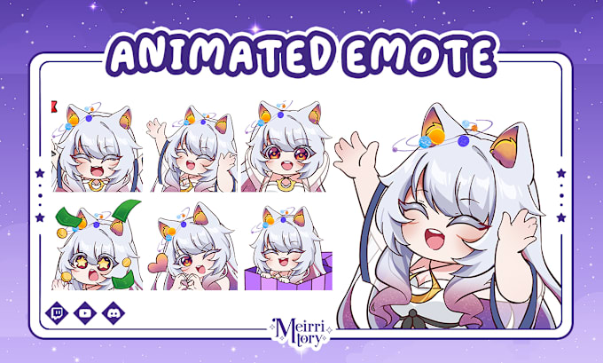 create custom animated twitch alert or emote for vtuber