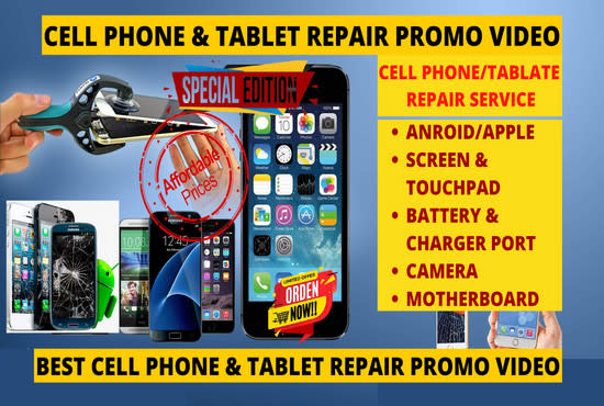 make phone repair and tablet or iphone repair promo ads