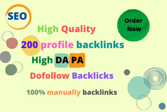 create 200 manually high quality SEO profile backlinks