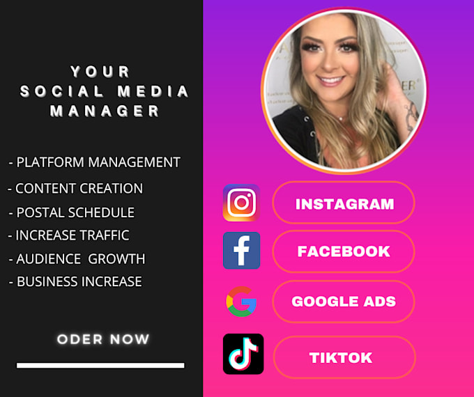 text creation, posts, make ads and management for you