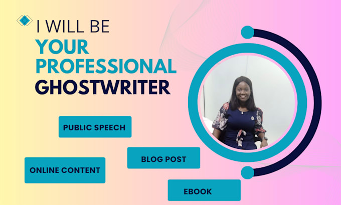 professionally ghostwrite your ebooks, speech and blog posts