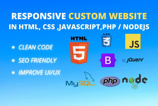 Create html template with custom website using html css js by S ...