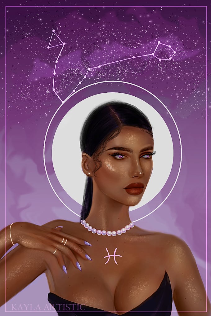 draw realistic digital portrait based on your zodiac sign