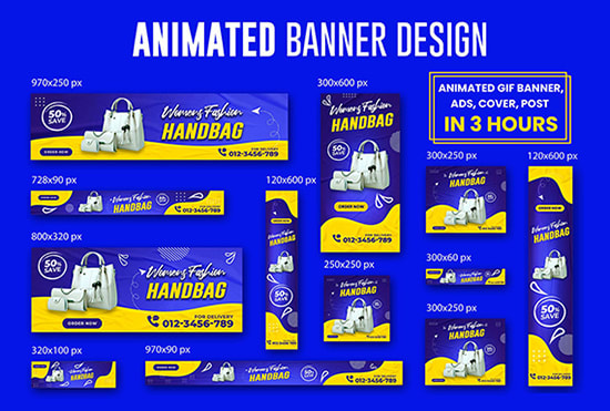 design animated gif banner, ads, cover, post in 3 hours or less