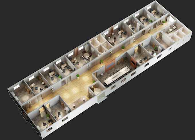 convert 2d floor plan to a realistic 3d floor plan rendering