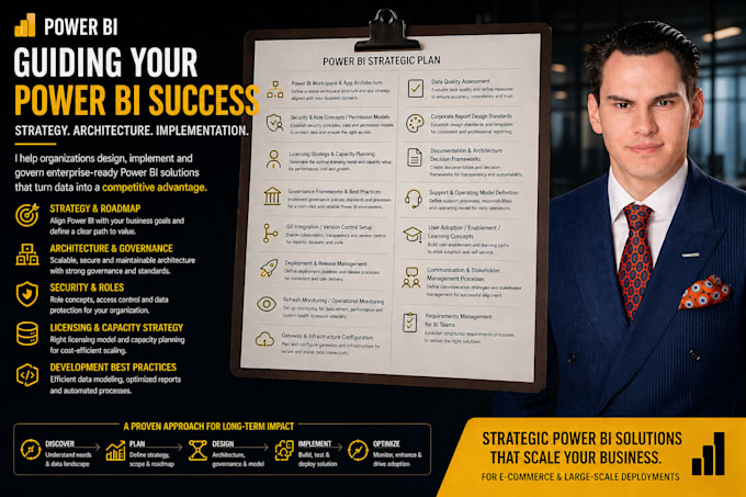 guide you through power bi and provide an implementation plan