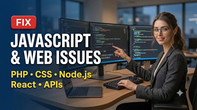 fix any javascript, CSS, PHP, nodejs, react etc website issues
