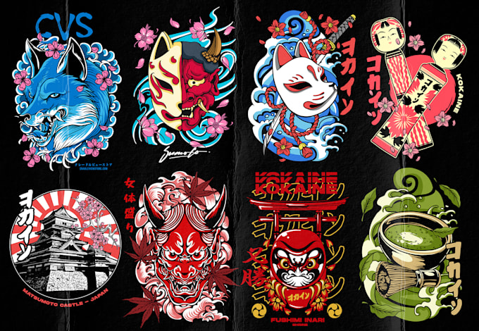 create stunning japanese style tattoo t shirt design