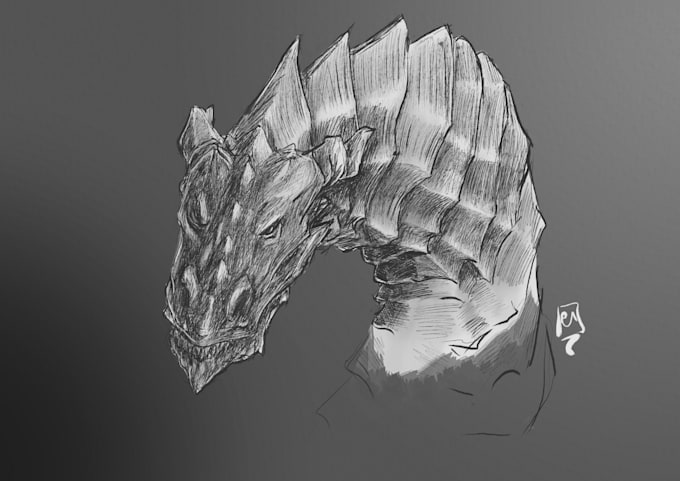 sketch digital fantasy art