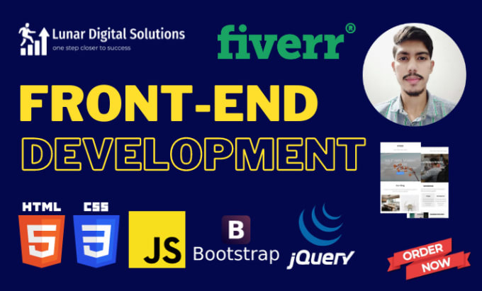 Be your frontend web developer using html css js bootstrap by ...