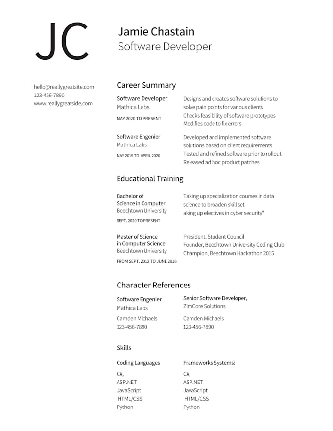 create professional resumes to fit your needs