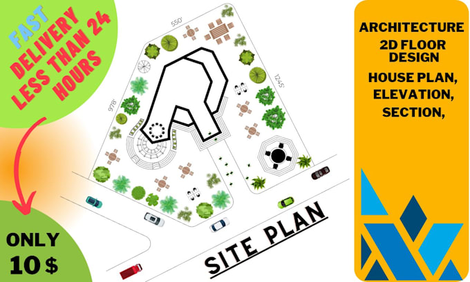 design 2d landscape design and site plan