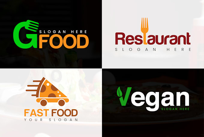 design amazing vegan, bistro, pizza, bbq, burger, food logo