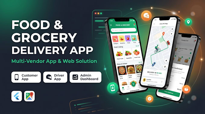 develop custom food and grocery delivery app in flutter
