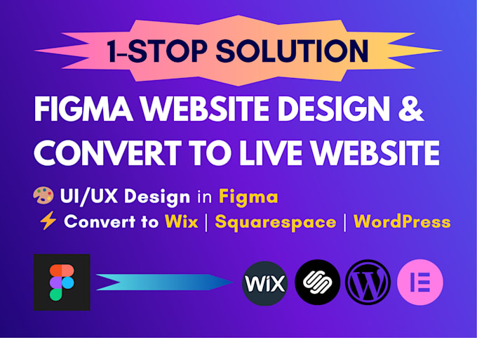design website UI UX in figma and convert figma to wix squarespace wordpress