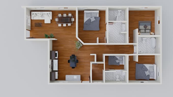 Create your 3d interior and exterior architectural visualization by ...