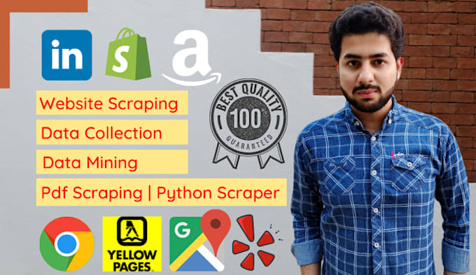 do website scrape, yellow pages data scrape and website scraping for you