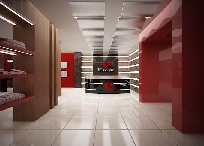 interior design with 3d realistic render for commercial