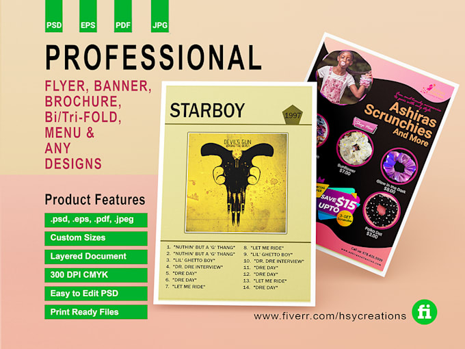 design any flyer, poster, or menu in adobe illustrator and photoshop