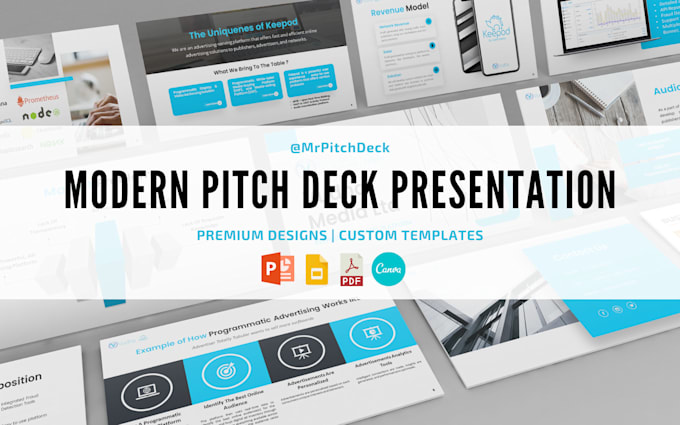 design modern investor pitch deck and powerpoint presentation
